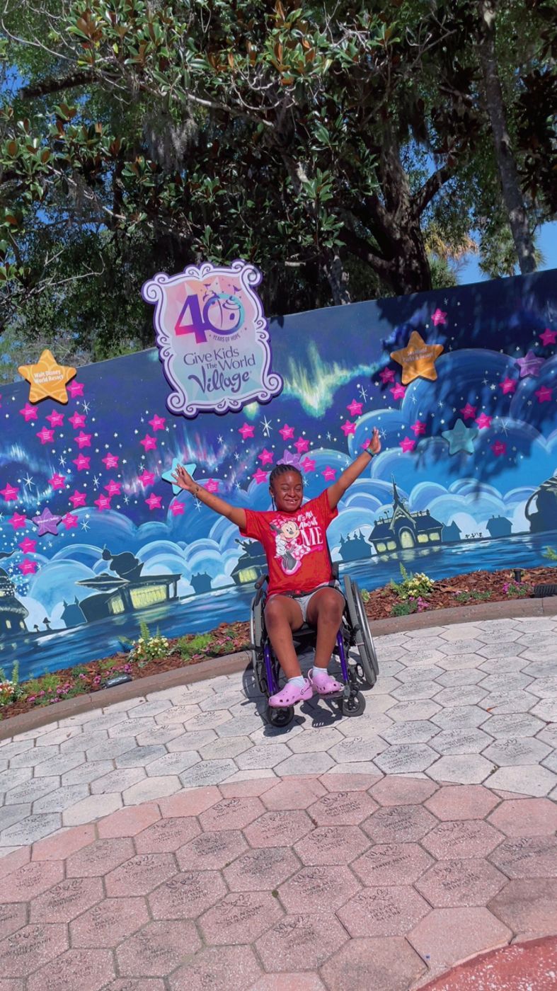 Anaiya celebrating at Give Kids the World Village